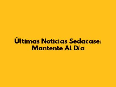 Últimas Noticias Sedacase: Mantente Al Día