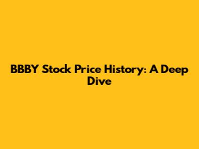 BBBY Stock Price History: A Deep Dive