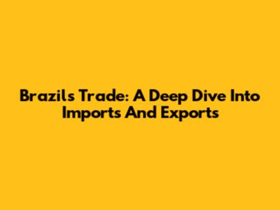 Brazil's Trade: A Deep Dive Into Imports And Exports