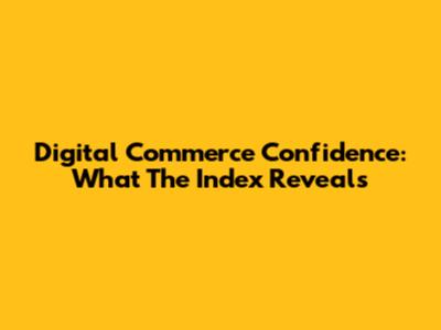 Digital Commerce Confidence: What The Index Reveals