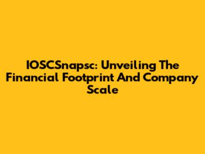 IOSCSnapsc: Unveiling The Financial Footprint And Company Scale
