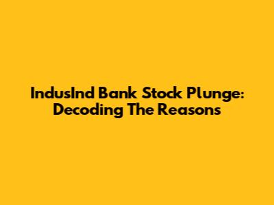 IndusInd Bank Stock Plunge: Decoding The Reasons