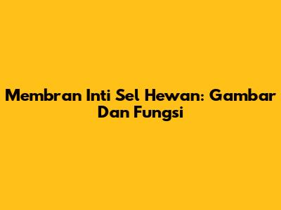 Membran Inti Sel Hewan: Gambar Dan Fungsi