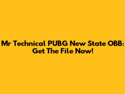Mr Technical PUBG New State OBB: Get The File Now!