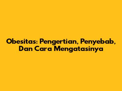 Obesitas: Pengertian, Penyebab, Dan Cara Mengatasinya