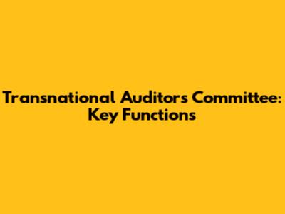 Transnational Auditors Committee: Key Functions